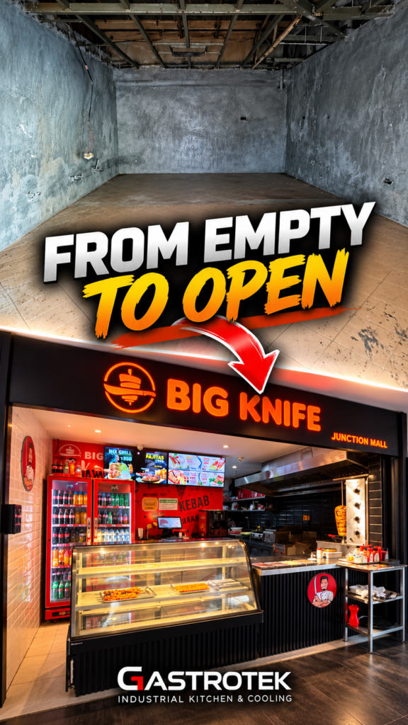 From empty space to open Big Knife restaurant at Junction Mall